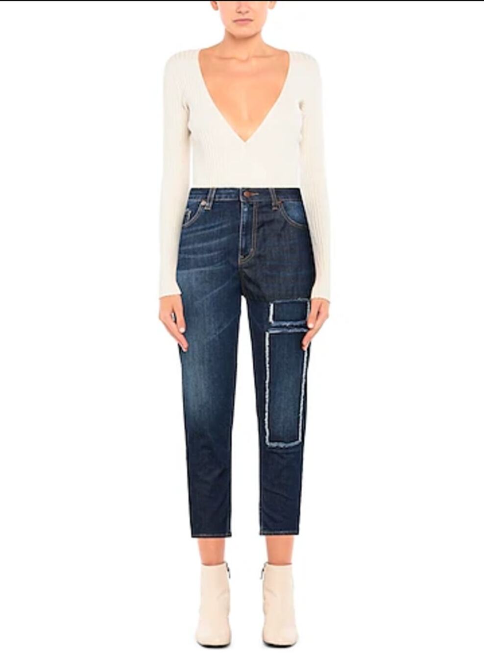 NWT Love Moschino High Waisted Distressed Cropped Jeans 30 Waist - Picture 1 of 7